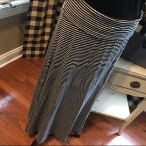 Lularoe maxi skirt black and gray striped